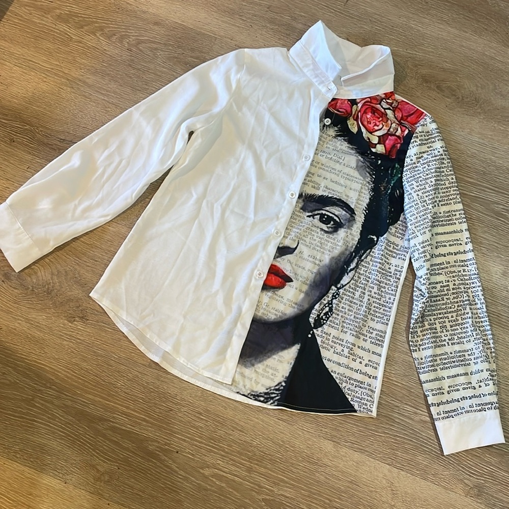 Frida Kahlo button up shirt